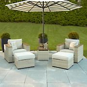 Berkley Jensen Spring Valley 5-pc. Outdoor Furniture Set with Ottomans - White
