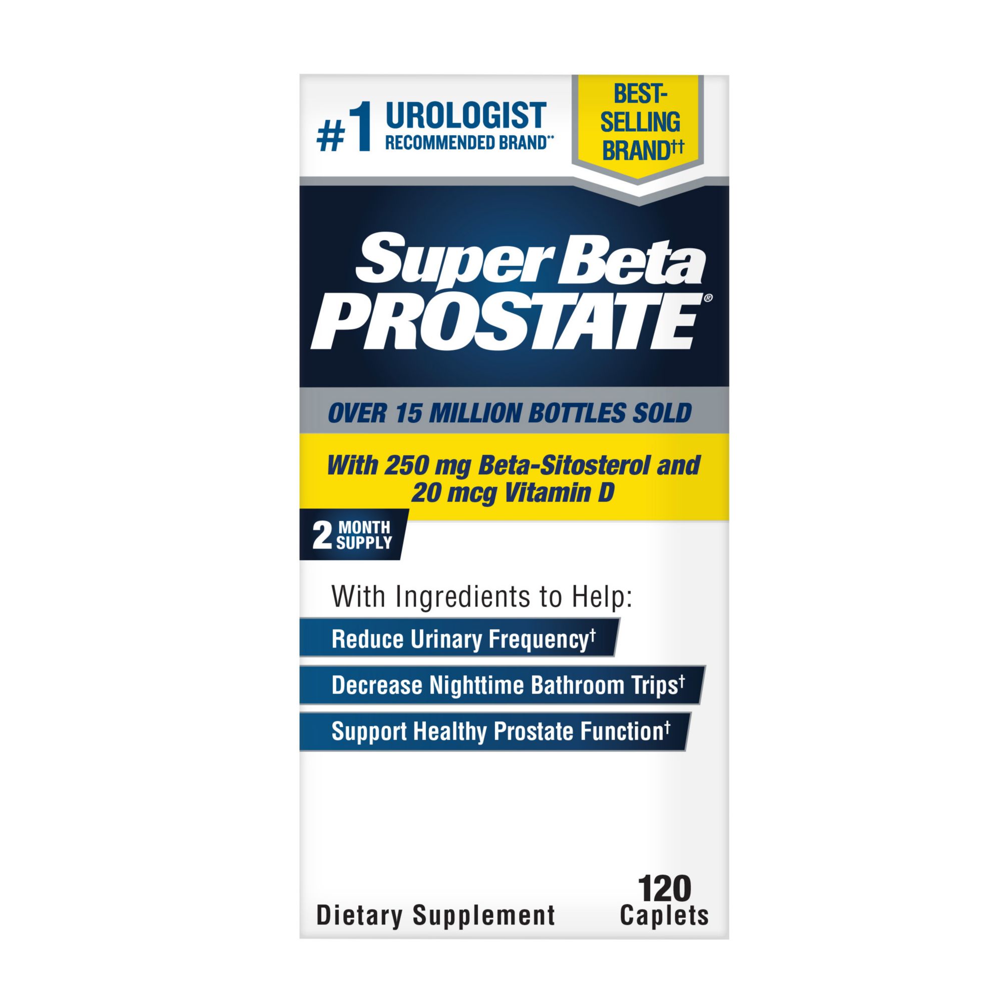 Super Beta Prostate Male Supplement with 250mg Beta-Sitosterol, 120 ct.