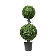 Winward 34&quot; Boxwood Double Ball Topiary Decorative Artificial Plant