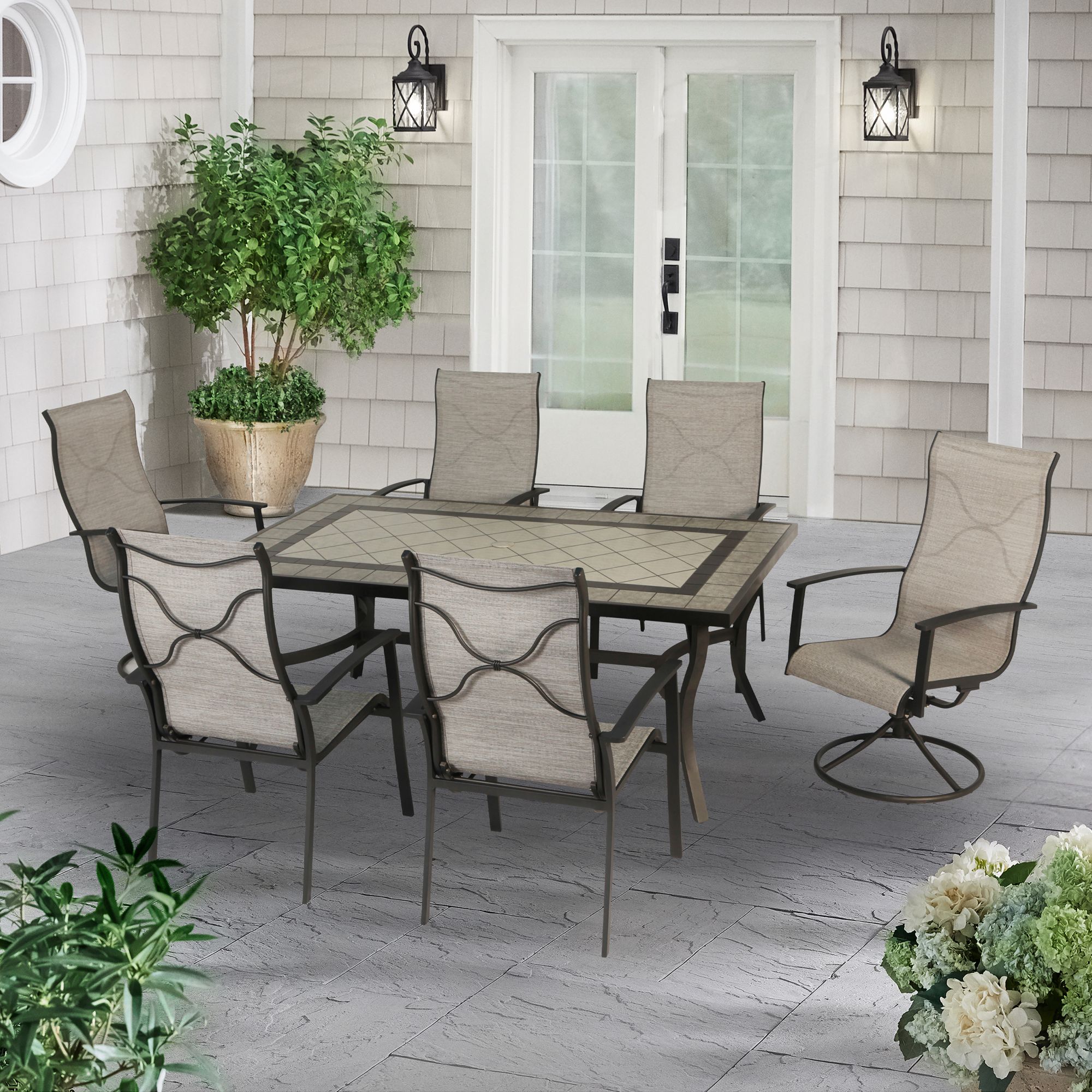 Berkley Jensen Caslano 7 Pc. Sling Dining Set - Gray