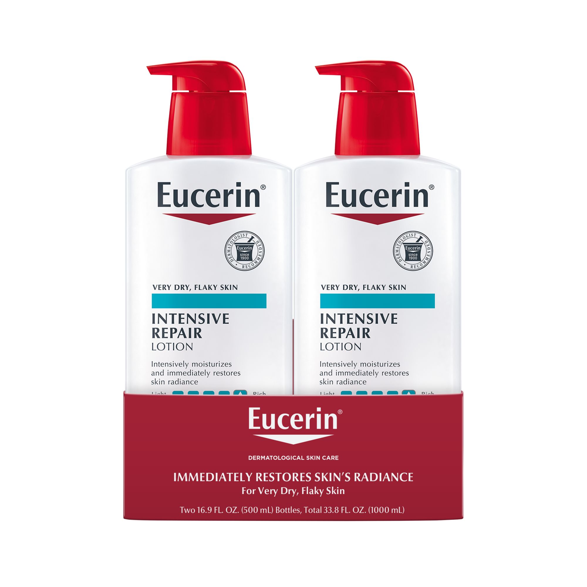 Eucerin Intensive Repair Body Lotion Fragrance-Free Body Moisturizer, 2 pk./16.9 fl. oz.