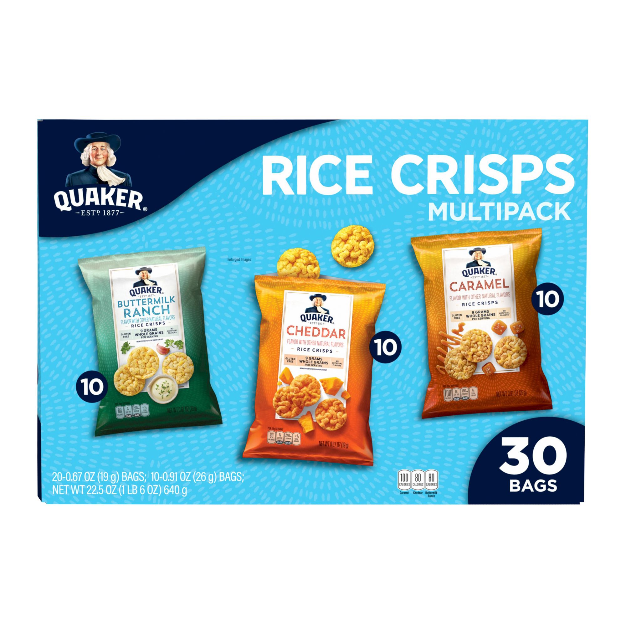 Quaker Rice Crisps Snacks Variety Pack, 30 ct.