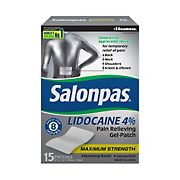 Salonpas Lidocaine 4% Pain Relieving Gel Patch, 15 ct.