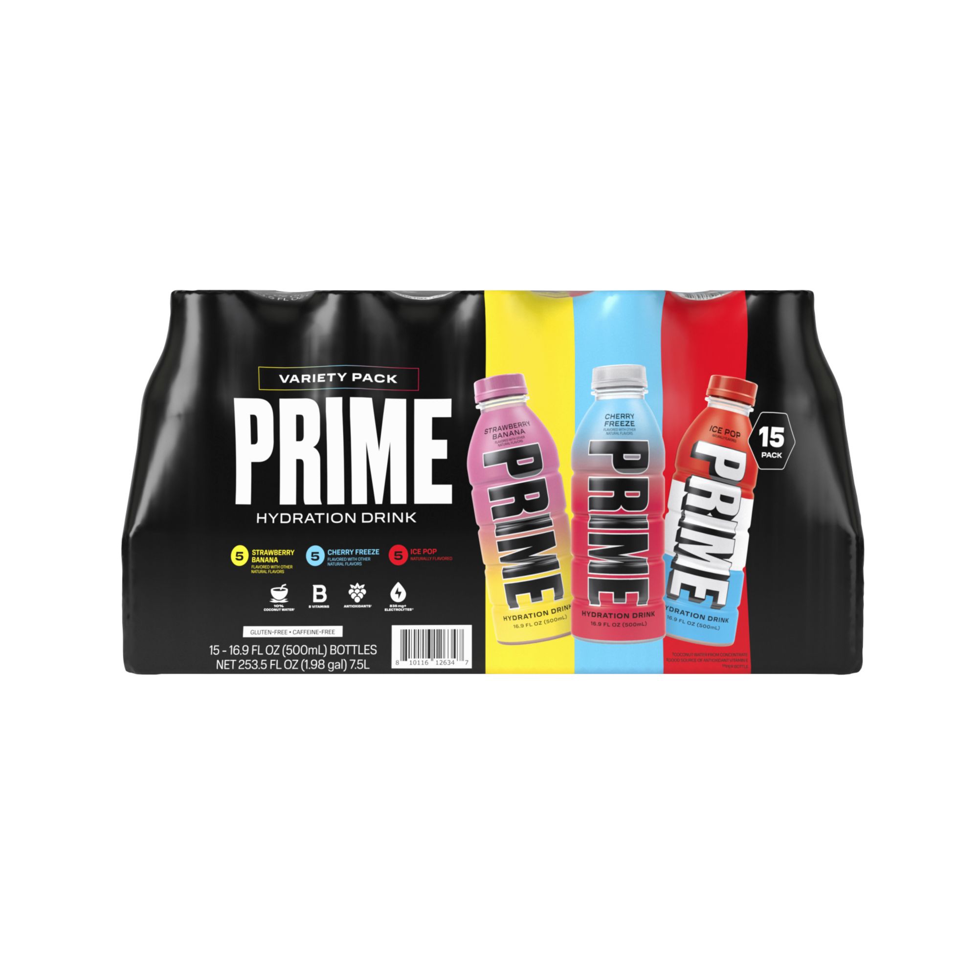 Prime Hydration Drink Variety Pack, 15 pk./16.9 fl. oz.