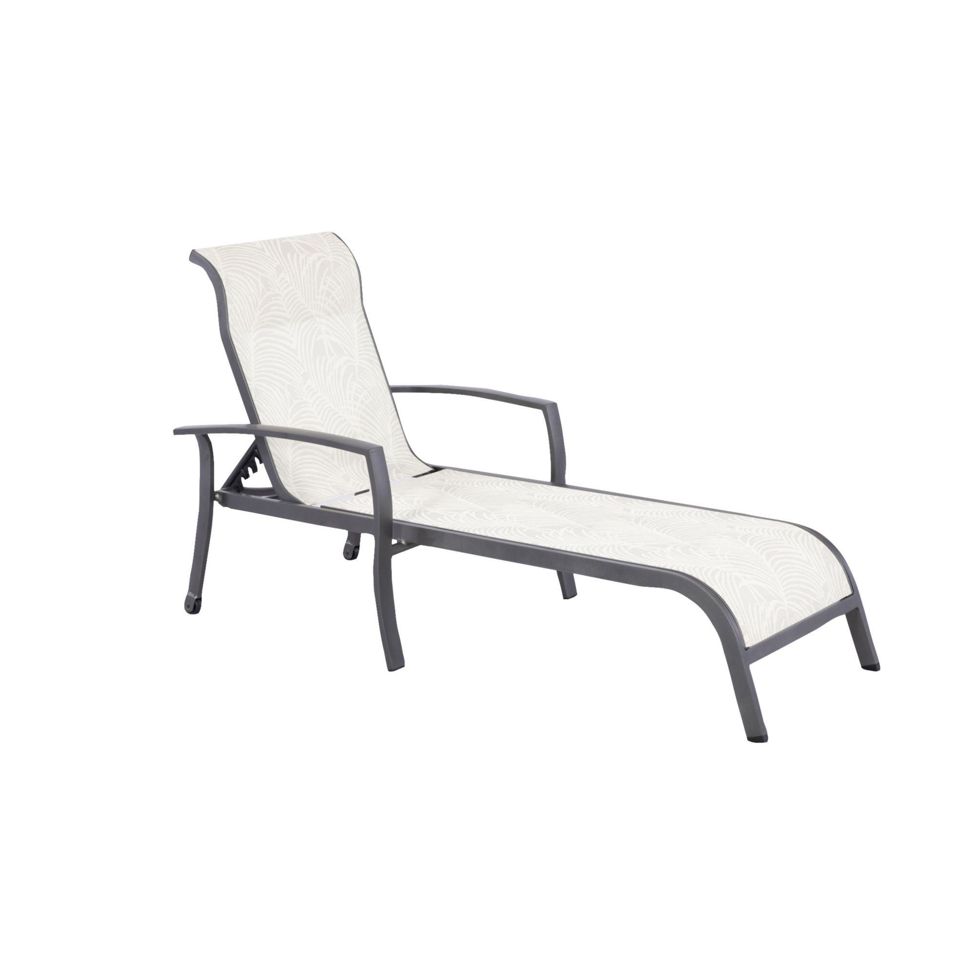 Berkley Jensen Sling Chaise Lounge Chocolate Brown Aluminum 74.8 L x 29.9 W x 37.4 H