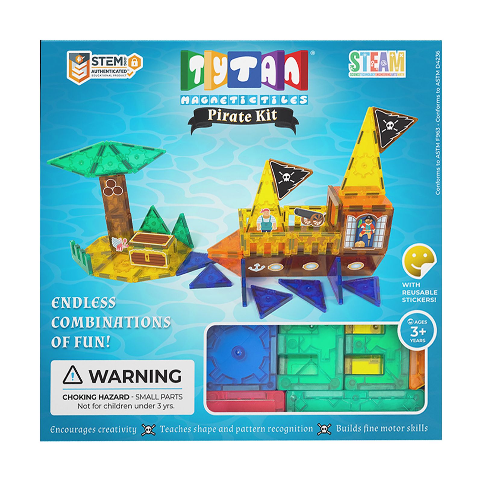 Tytan 60-Pc. Magnetic Tiles Pirate Ship & Island Blocks Set | BJ's