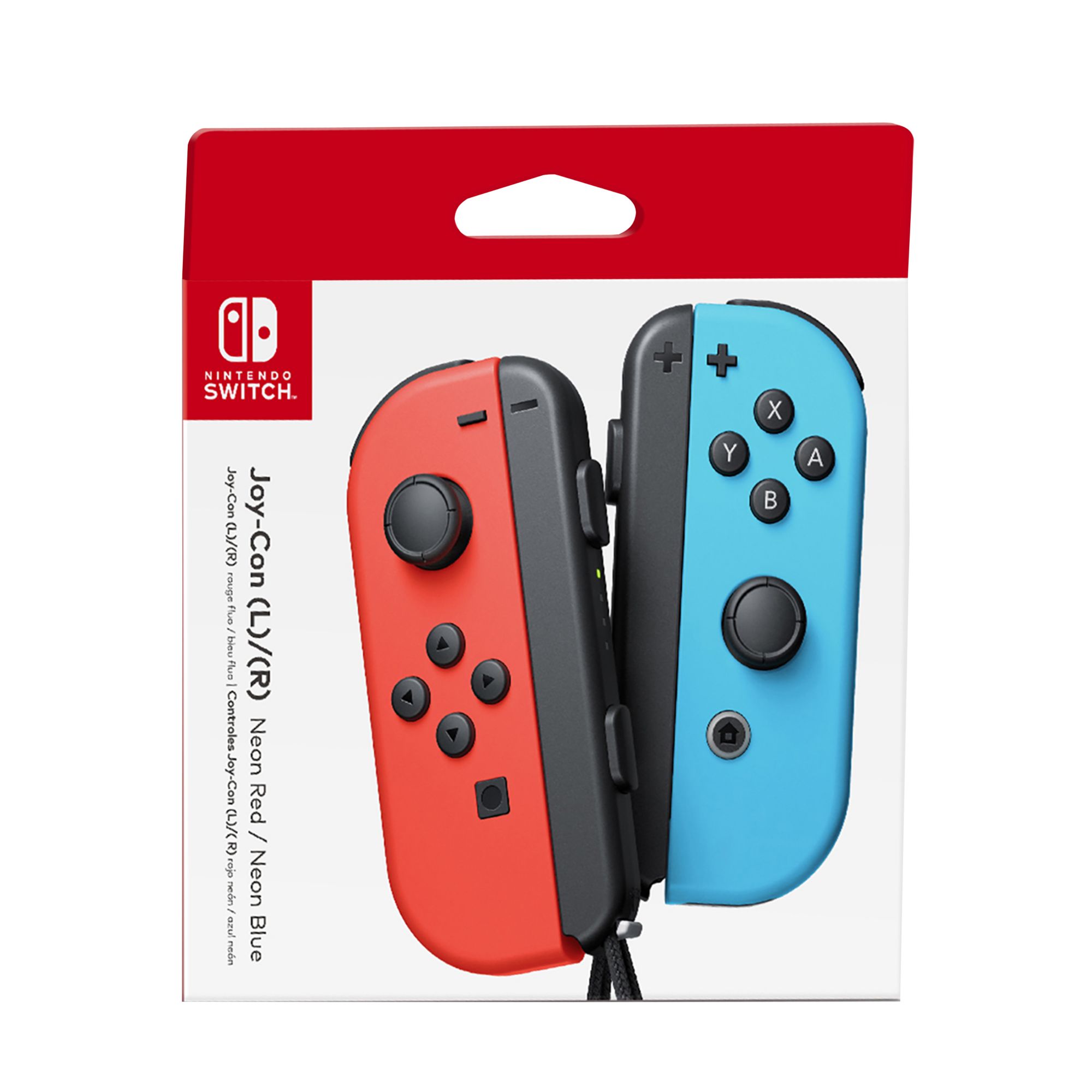  Nintendo Joy-Con (L/R) - Neon Red/Neon Blue : Video Games