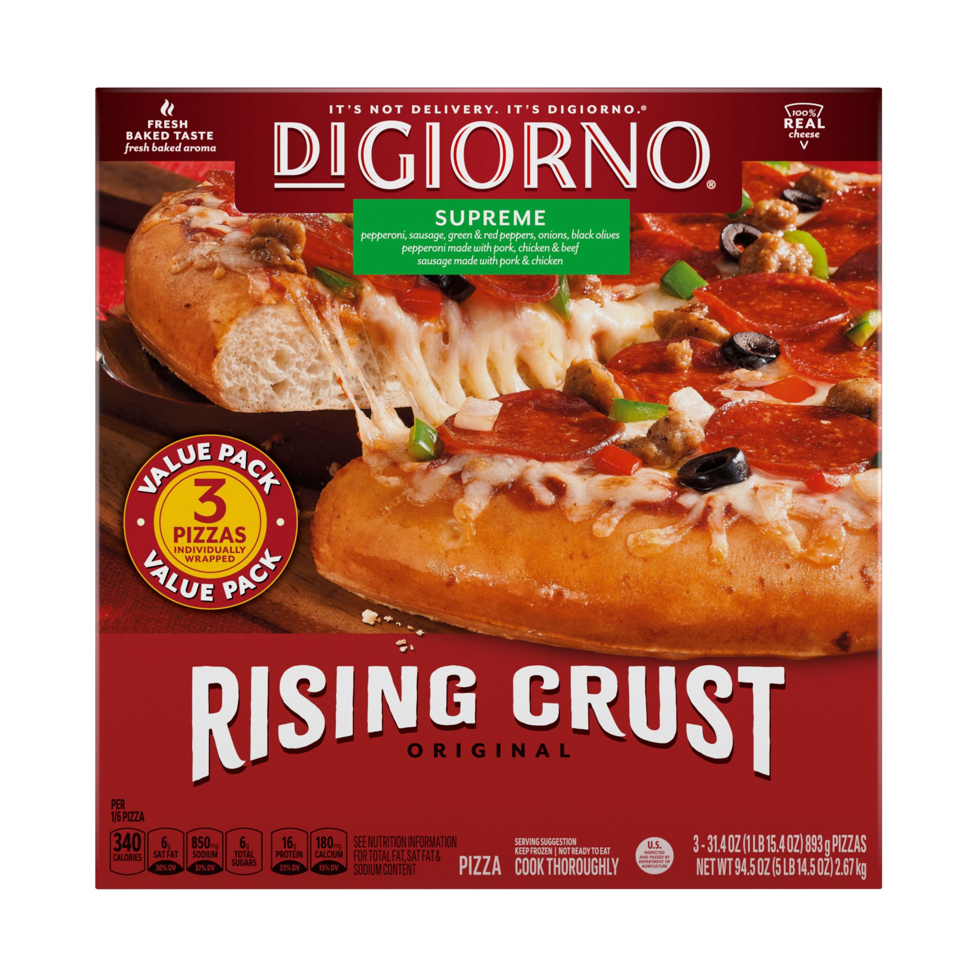 DiGiorno Supreme Rising Crust Pizza, 94.5 oz.