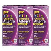 Allegra Children's 12-Hour Allergy Relief Liquid, 3 ct.