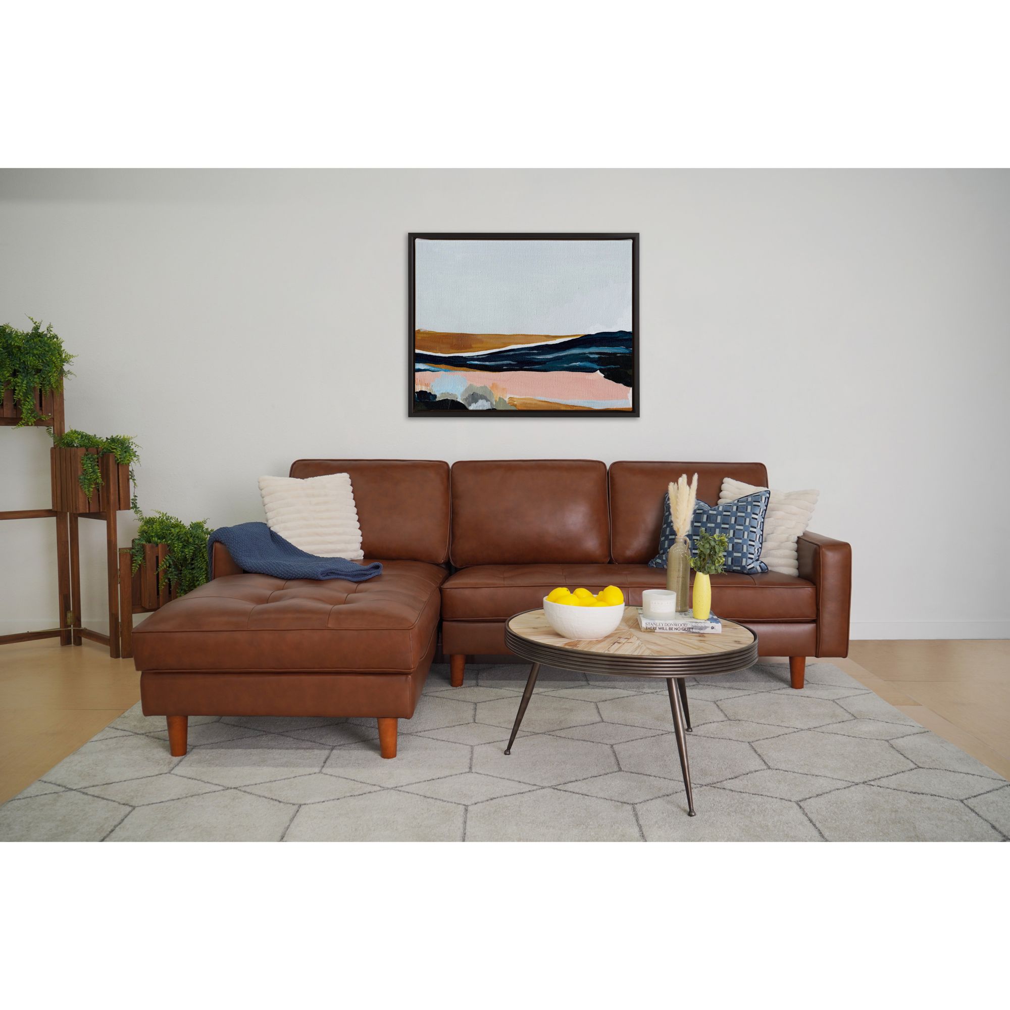 Abbyson Home Haverly Mid Century Sectional - Brown
