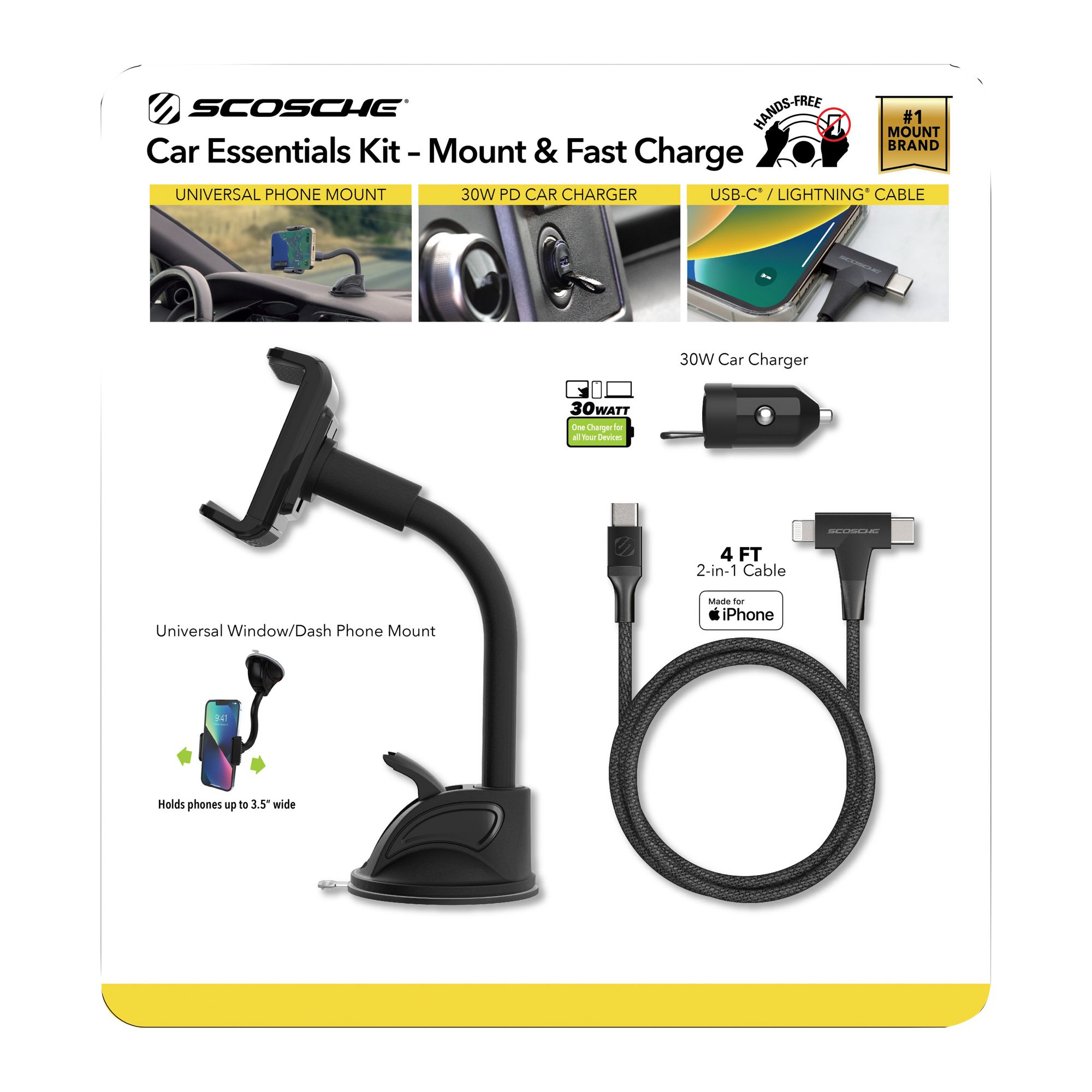 Scosche 3 Pc. Travel Essentials Charging Bundle