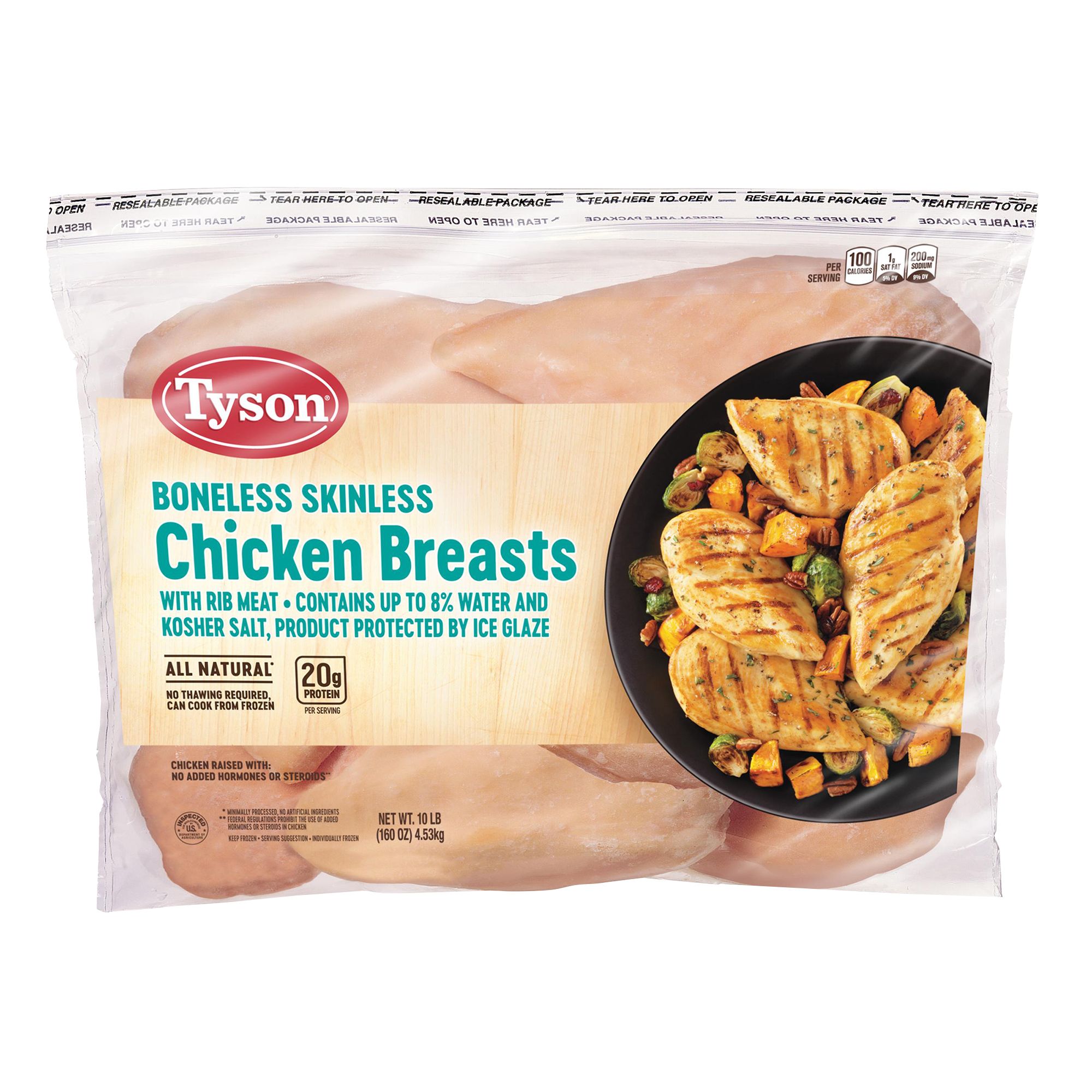 Tyson Boneless Skinless Chicken Breast, 10 lbs.