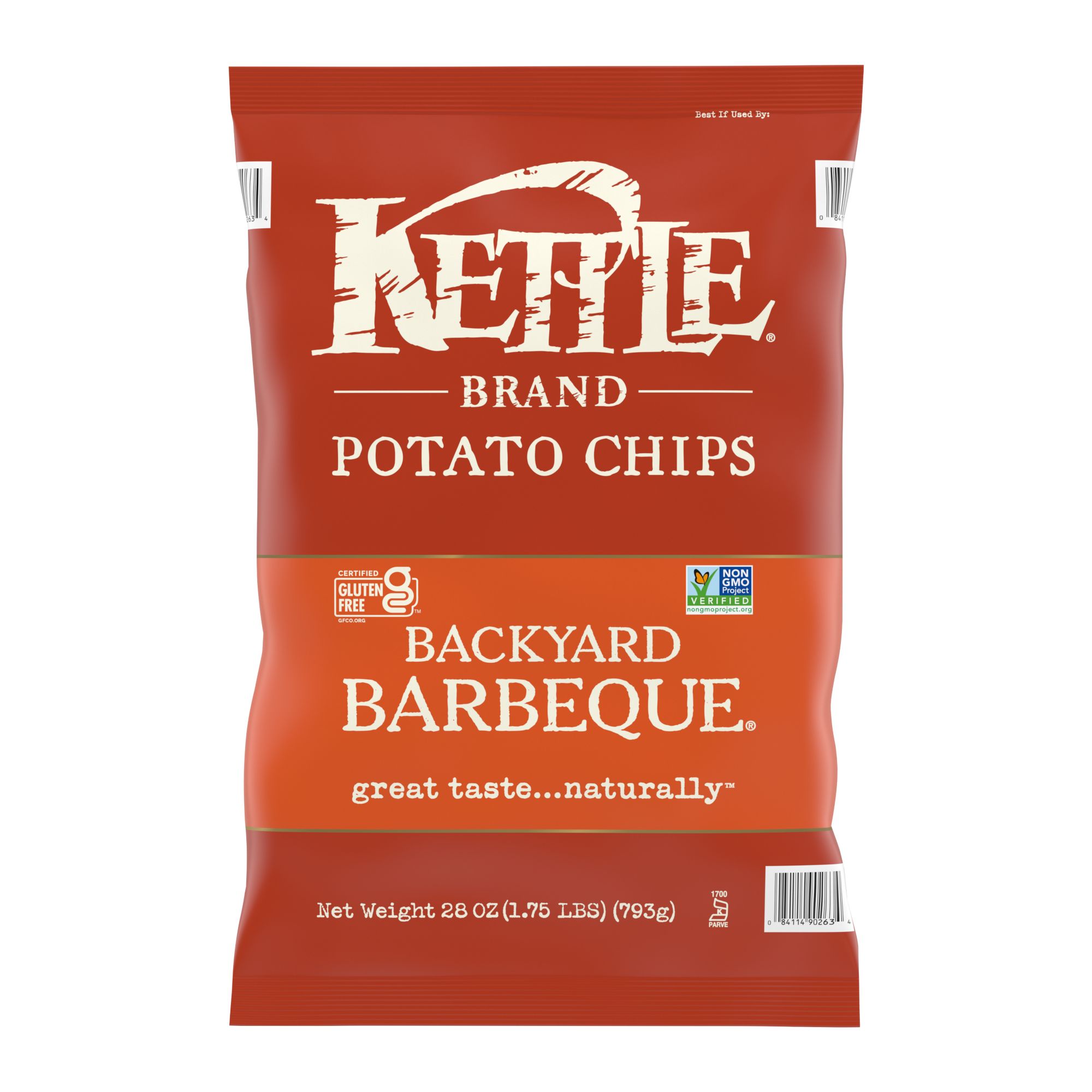 Kettle Brand Potato Chips Backyard Barbeque Kettle Chips, 28 oz.