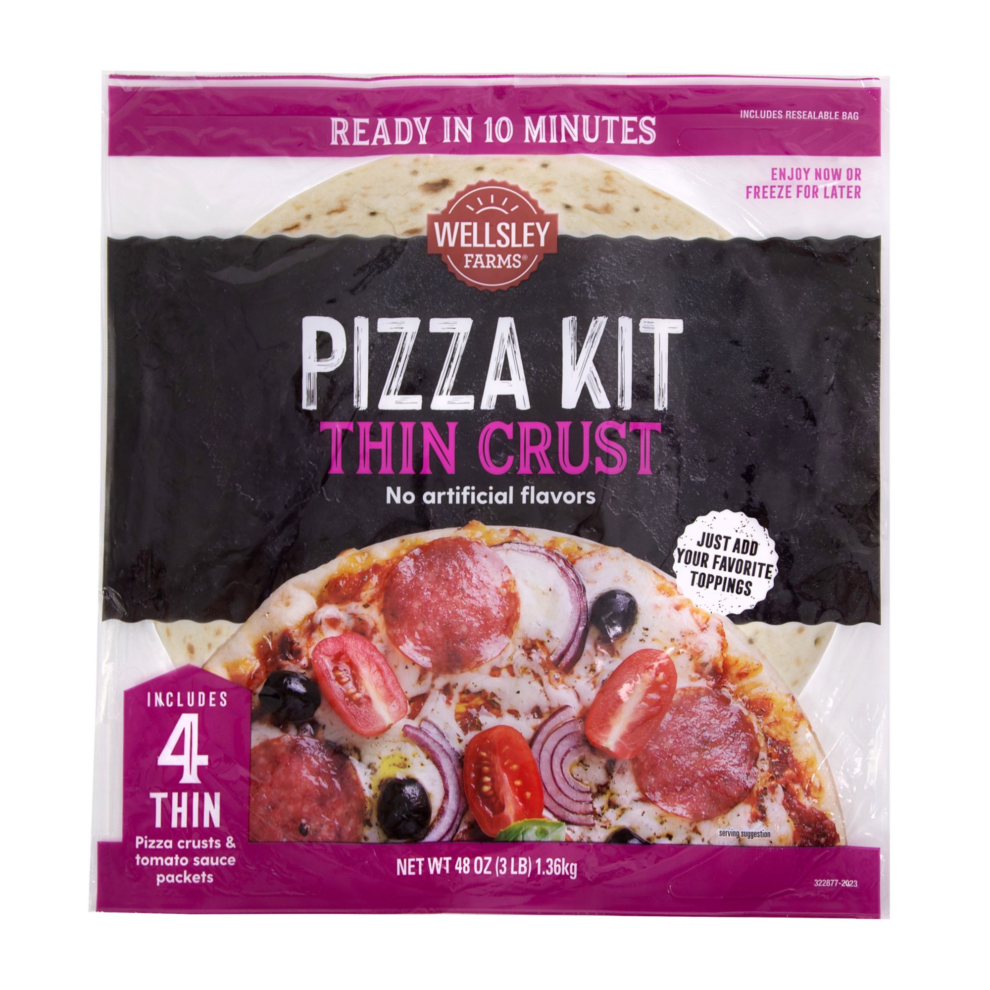 Wellsley Farms Thin Crust Pizza Kit, 4 pk.