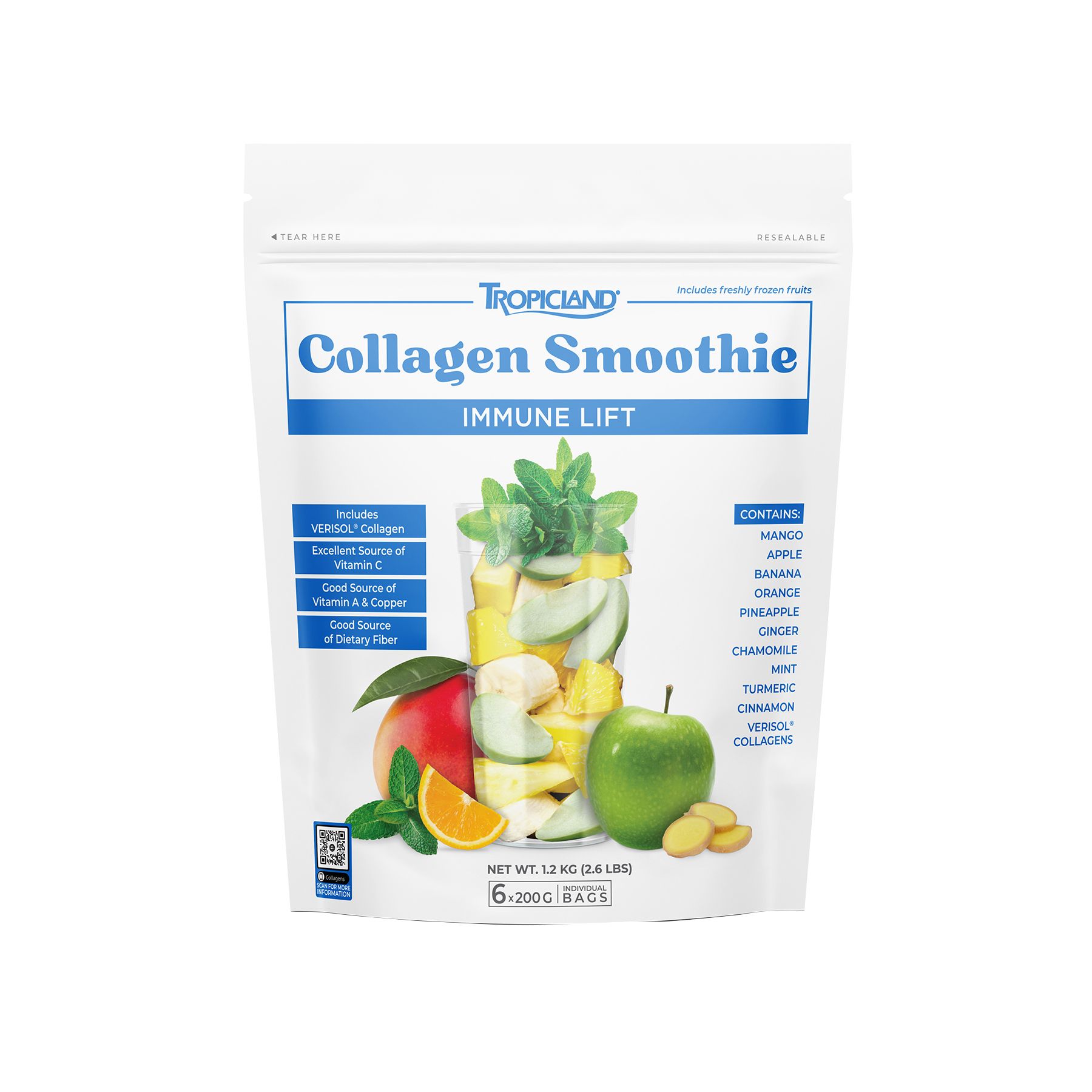 Tropicland Collagen Smoothie Immune Lift Mix, 6 pk./7.1 oz.