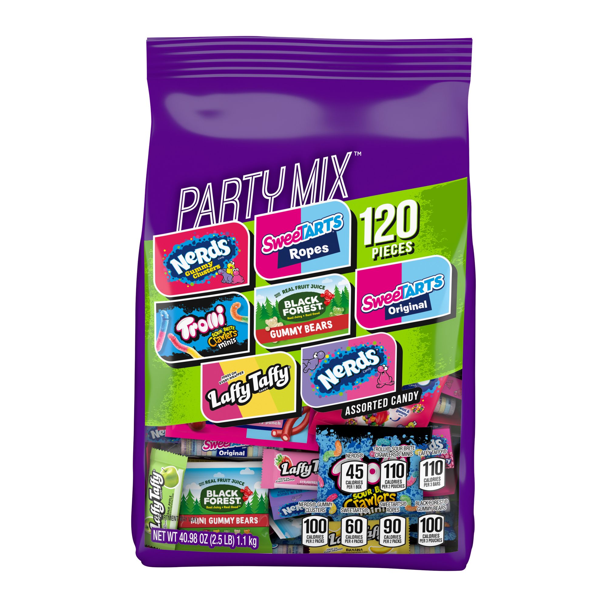 Nerds, Trolli, Laffy Taffy & More, Ferrara Premium Candy Party Mix Stand Up Bag, 120 ct.