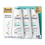 Dove Sensitive Skin Hypoallergenic Body Wash, 3 pk./23 oz.