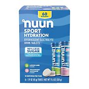 Nuun Sport Lemon Lime & Strawberry Lemonade Electrolyte Drink Tablets Variety Pack, 30 ct.