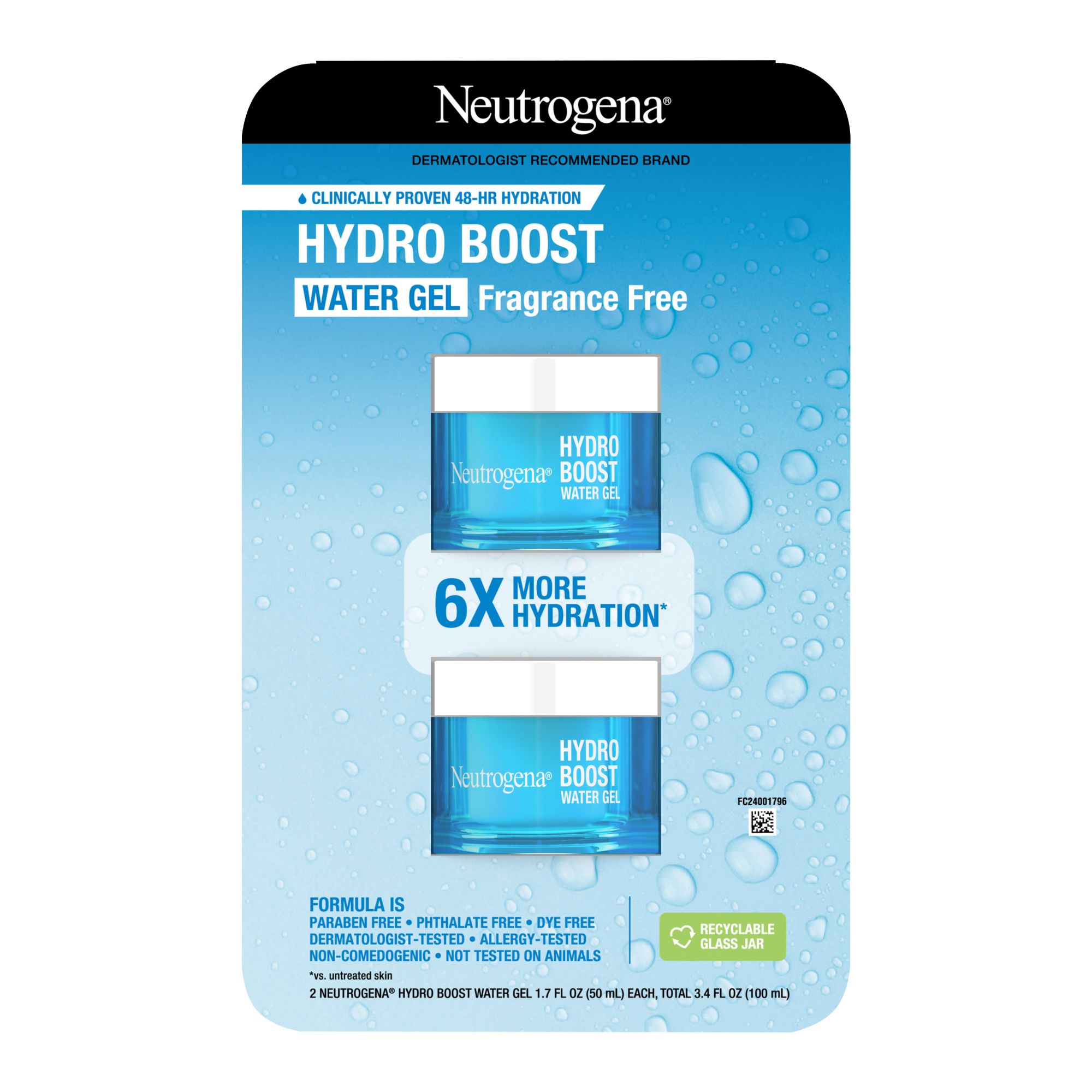 Neutrogena Hydro Boost Hyaluronic Acid Water Gel Moisturizer, 2 pk./1.7 oz.