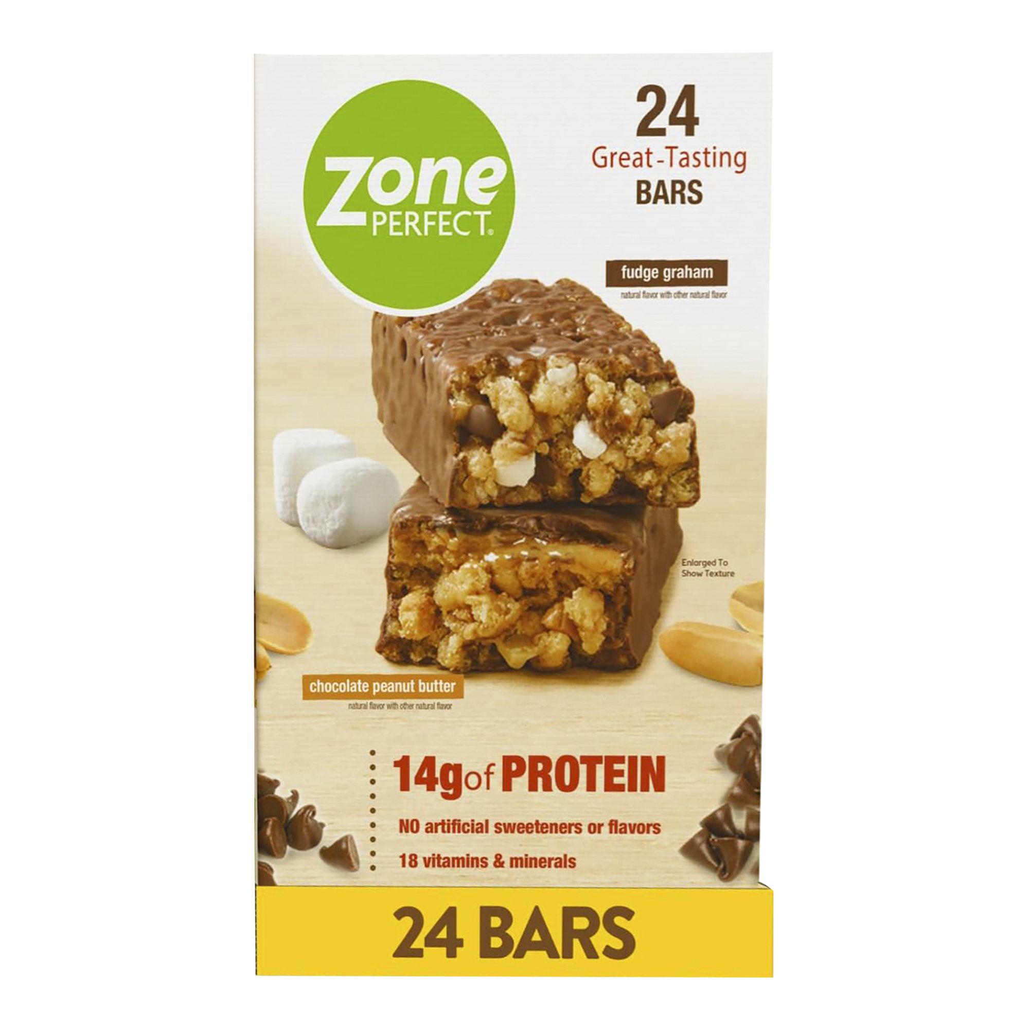 ZonePerfect Protein Bar Fudge Graham and Chocolate Peanut Butter Bars, 24 ct.