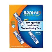 Abreva Docosanol 10% Cream Cold Sore Treatment Fever Blister and Cold Sore Cream, 3 pk./0.07 oz.