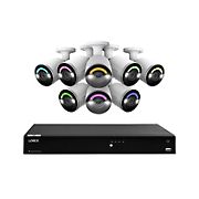 Lorex Fusion 4K 4TB Wired NVR System with 8 Bullet Cameras Featuring Smart Security Lighting and 2-Way Audio - White