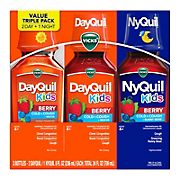 Vicks DayQuil & NyQuil Kids Berry Cold & Cough Medicine Combo Pack, 3 pk.