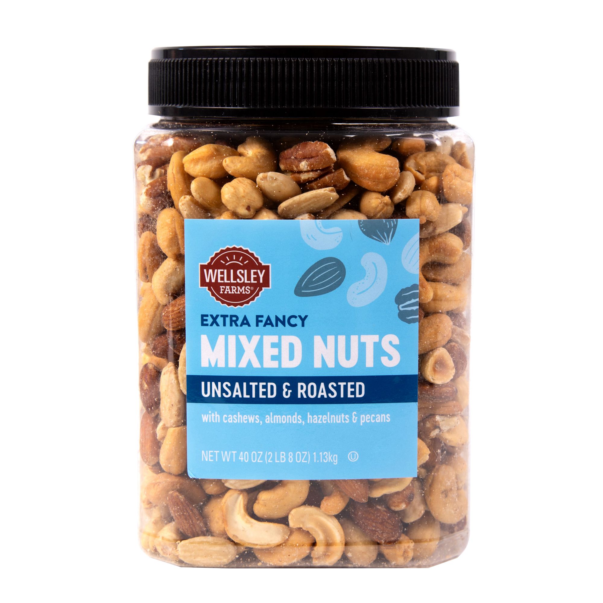 Wellsley Farms Roasted Unsalted Fancy Mixed Nuts, 40 oz.