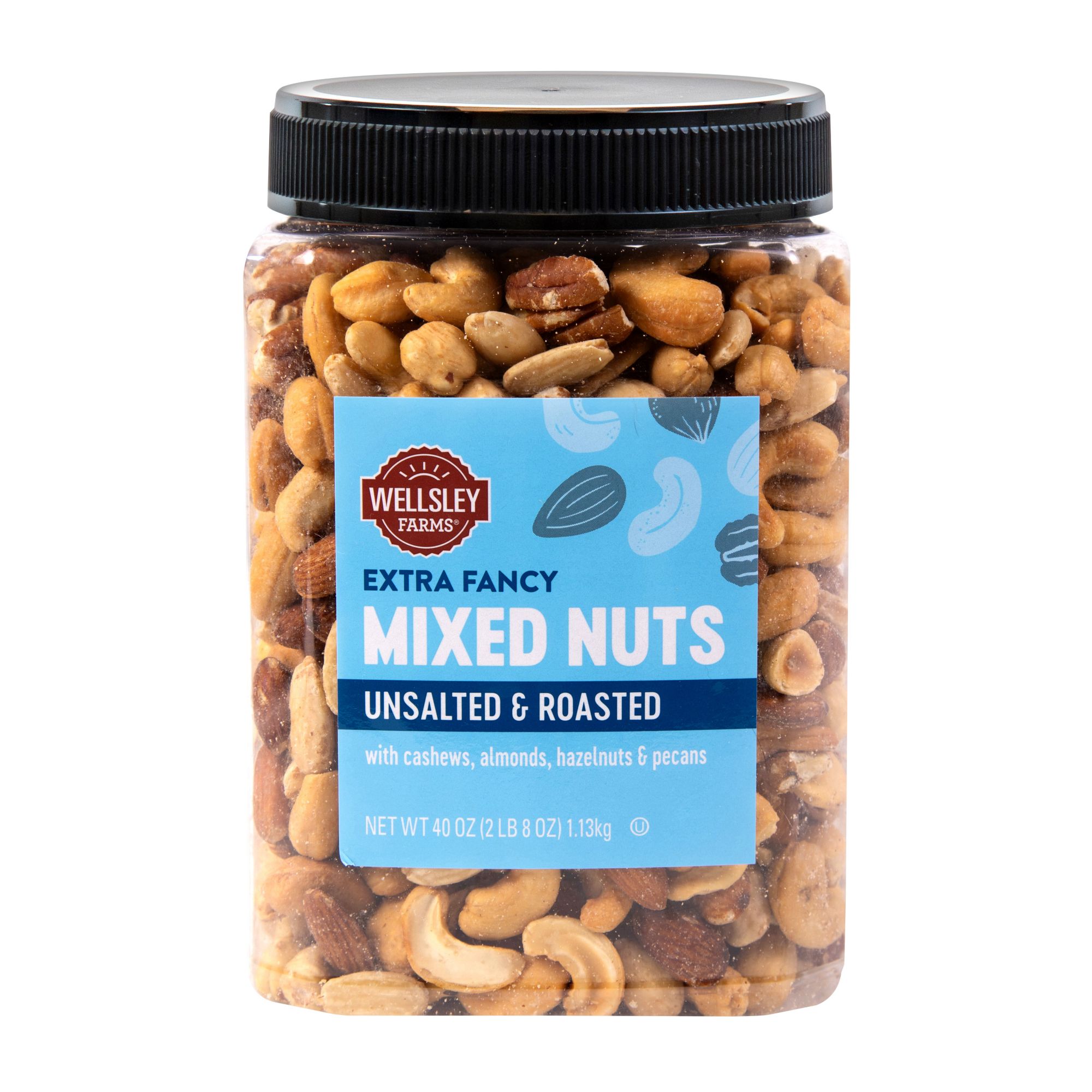 Wellsley Farms Roasted Unsalted Fancy Mixed Nuts, 40 oz.