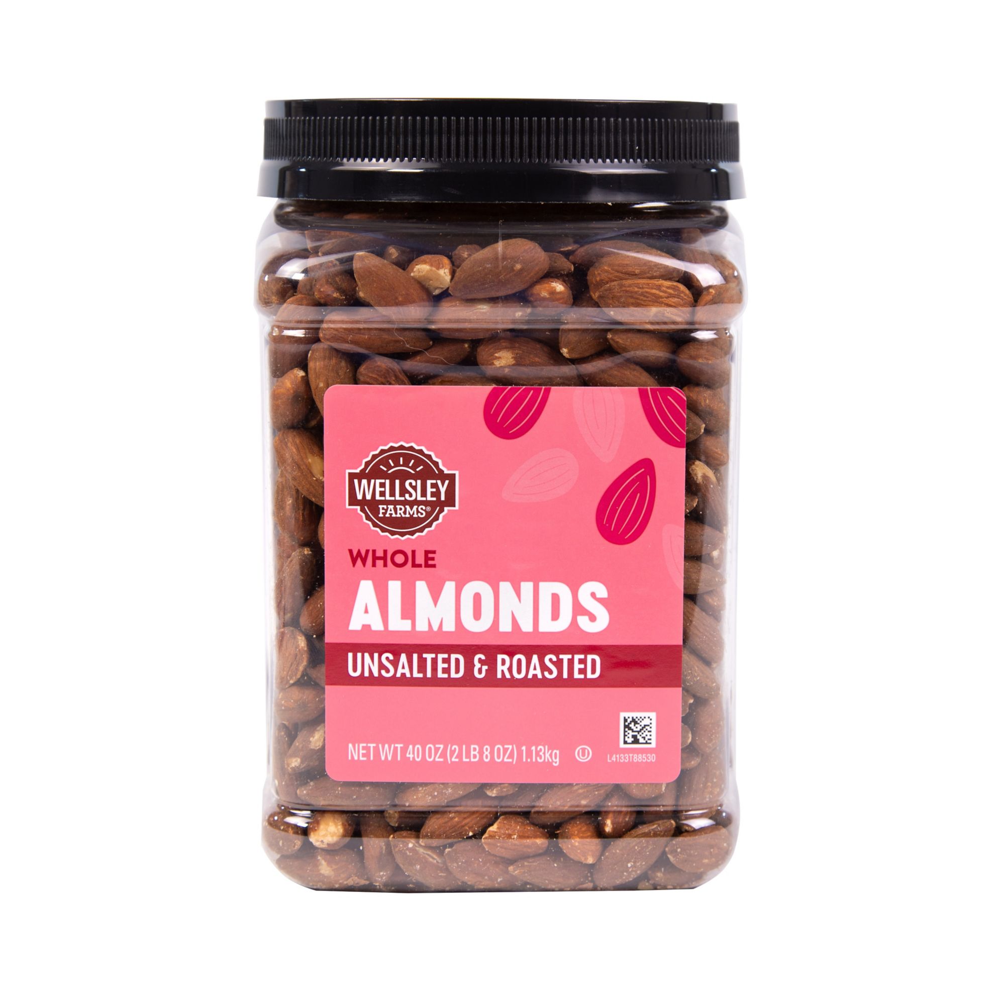 Wellsley Farms Oil Roasted and Unsalted Almonds, 40 oz.