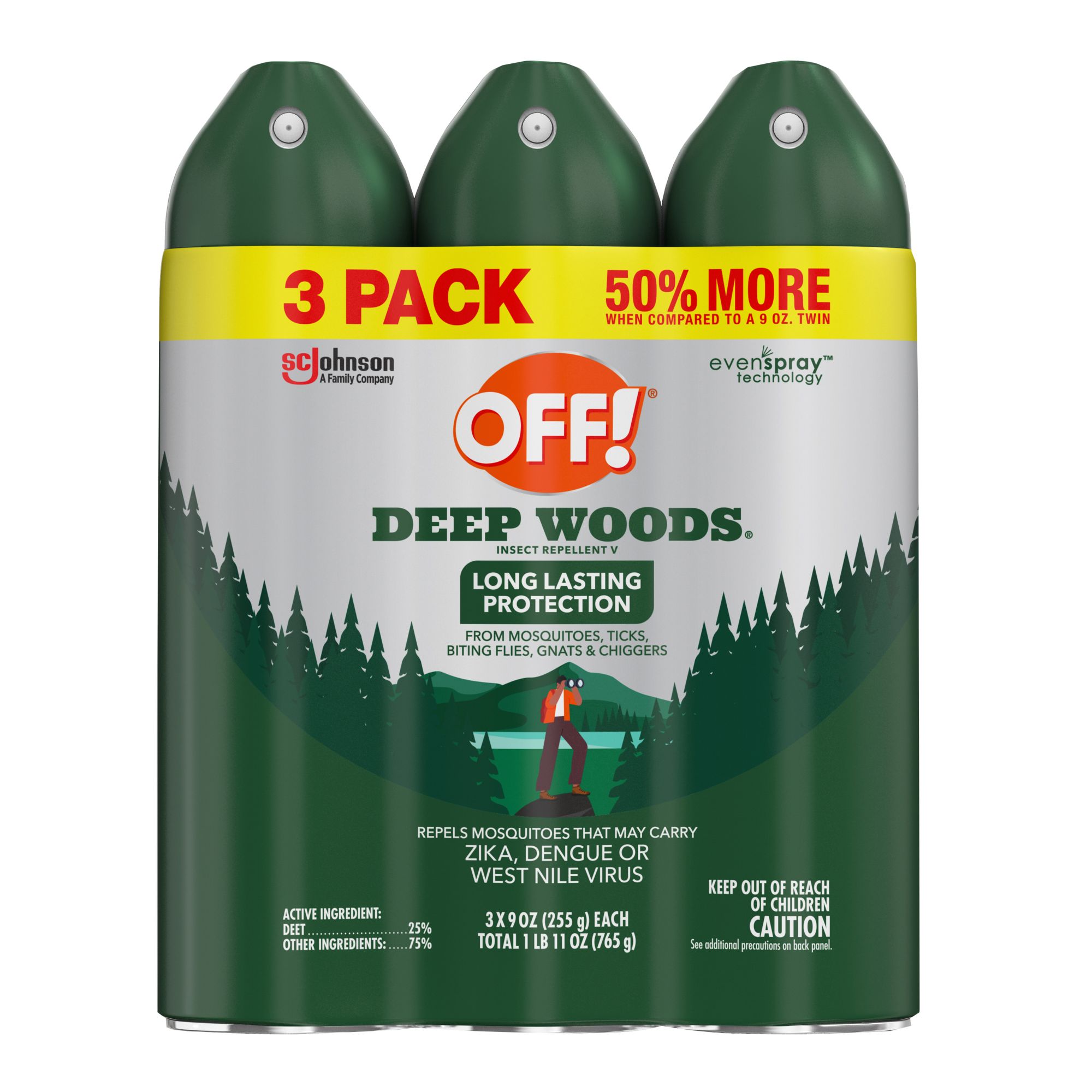 OFF! Deep Woods Insect Repellent, 3 pk./9 oz.