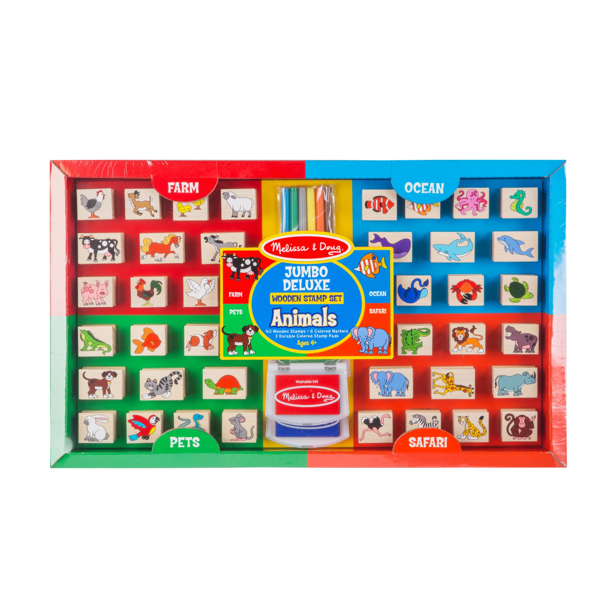 Melissa & Doug Jumbo Deluxe Wooden Stamp Set