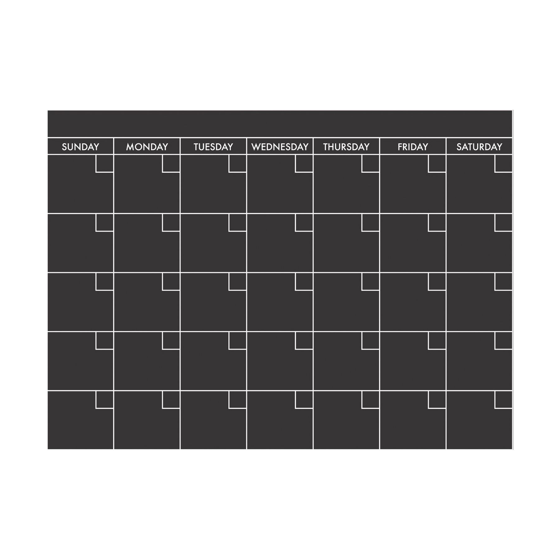 RoomMates Chalk Calendar Peel & Stick Giant Wall Decal Black & White