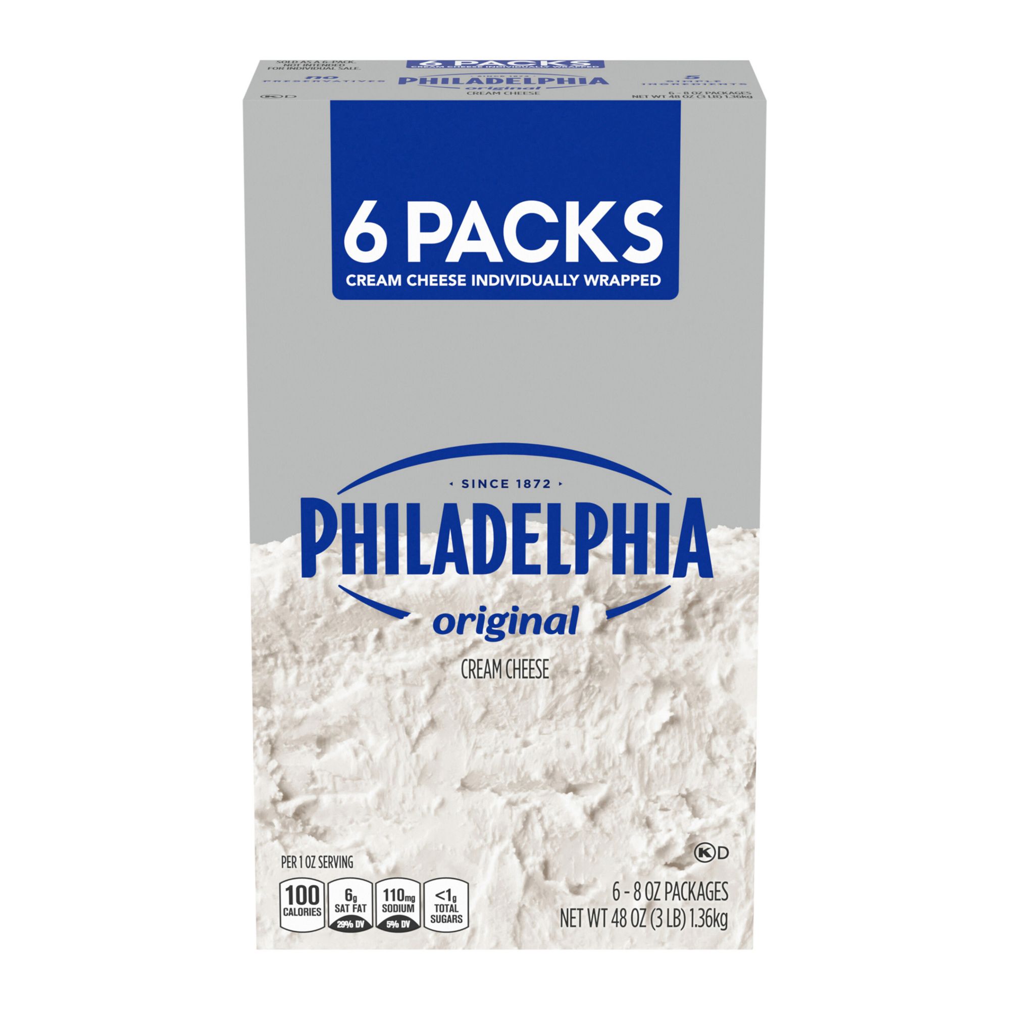 Philadelphia Original Cream Cheese, 6 pk./8 oz.