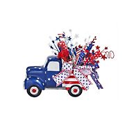 Berkley Jensen 20&quot; Independence Day Resin Tabletop Truck with Floral Arrangement