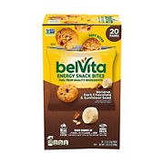 BelVita Energy Snack Bites, Banana, Dark Chocolate and Sunflower Seed Snack Packs, 20 ct.