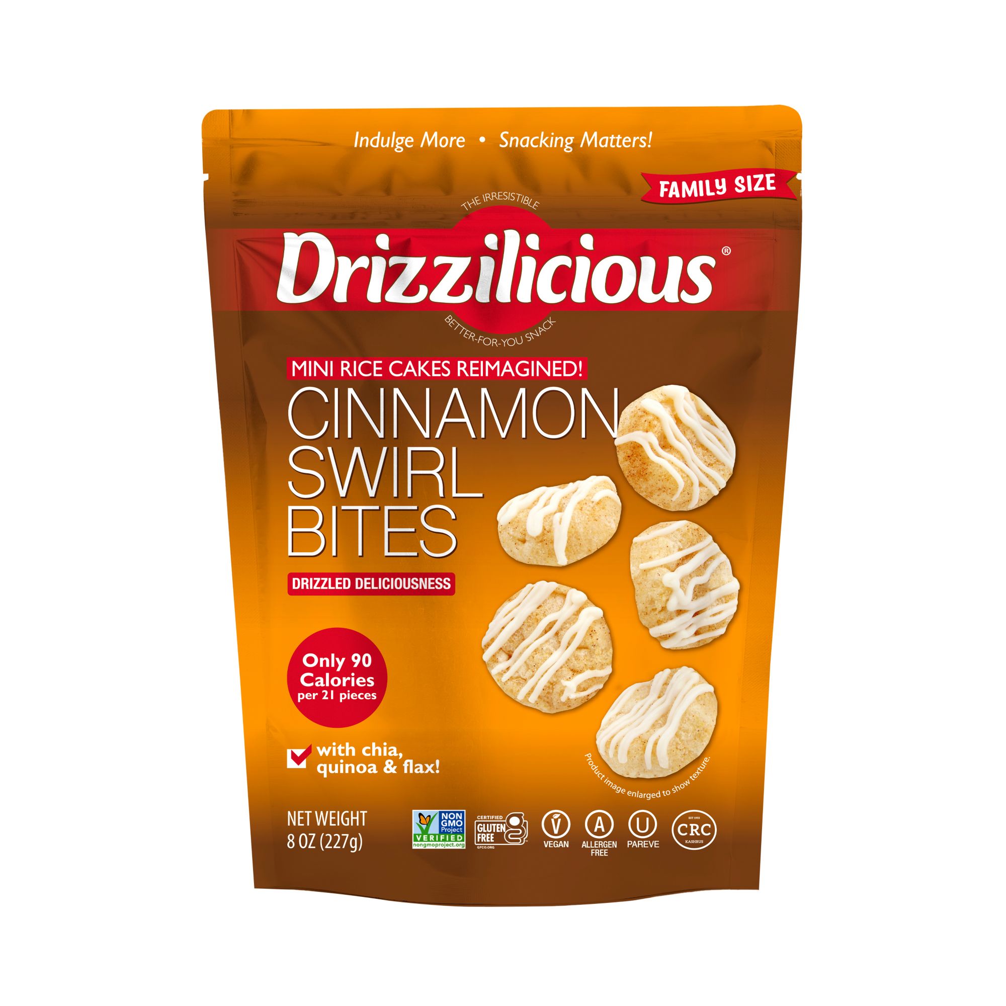 Drizzilicious Cinnamon Swirl Mini Rice Cakes, 8 oz.