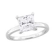 2 ct. t.w. Square-Cut Moissanite Solitaire Ring in Sterling Silver