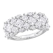 3.62 ct. DEW Moissanite Cluster Band Ring in Sterling Silver