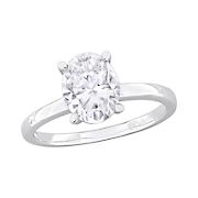 2 ct. DEW Oval-Cut Moissanite Solitaire Ring in Sterling Silver
