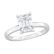 1.75 ct. DEW Octagon-Cut Moissanite Solitaire Ring in Sterling Silver