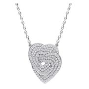 1.4 ct. t.g.w. Created White Sapphire Interlocking Hearts Necklace in Sterling Silver