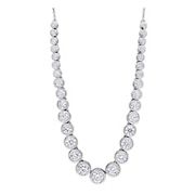 9.1 ct. t.g.w. Moissanite Graduated Necklace in Sterling Silver - 17&quot;