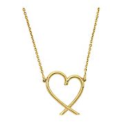 Heart Necklace in 14k Yellow Gold - 17&quot; + 1&quot; extension