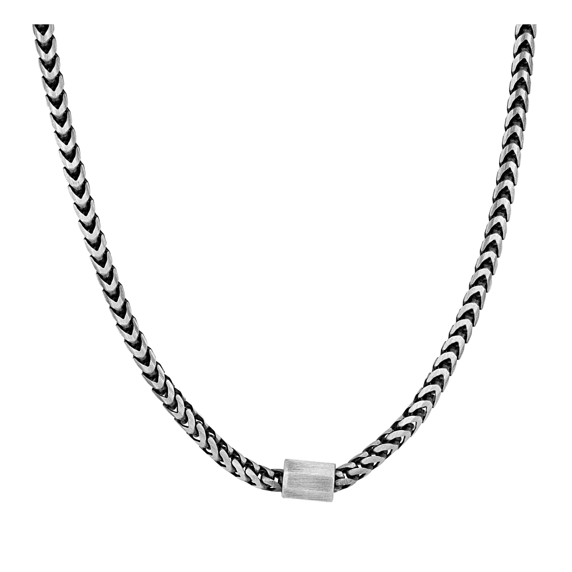 Men's Franco Link Necklace in Oxidized Sterling Silver - 20