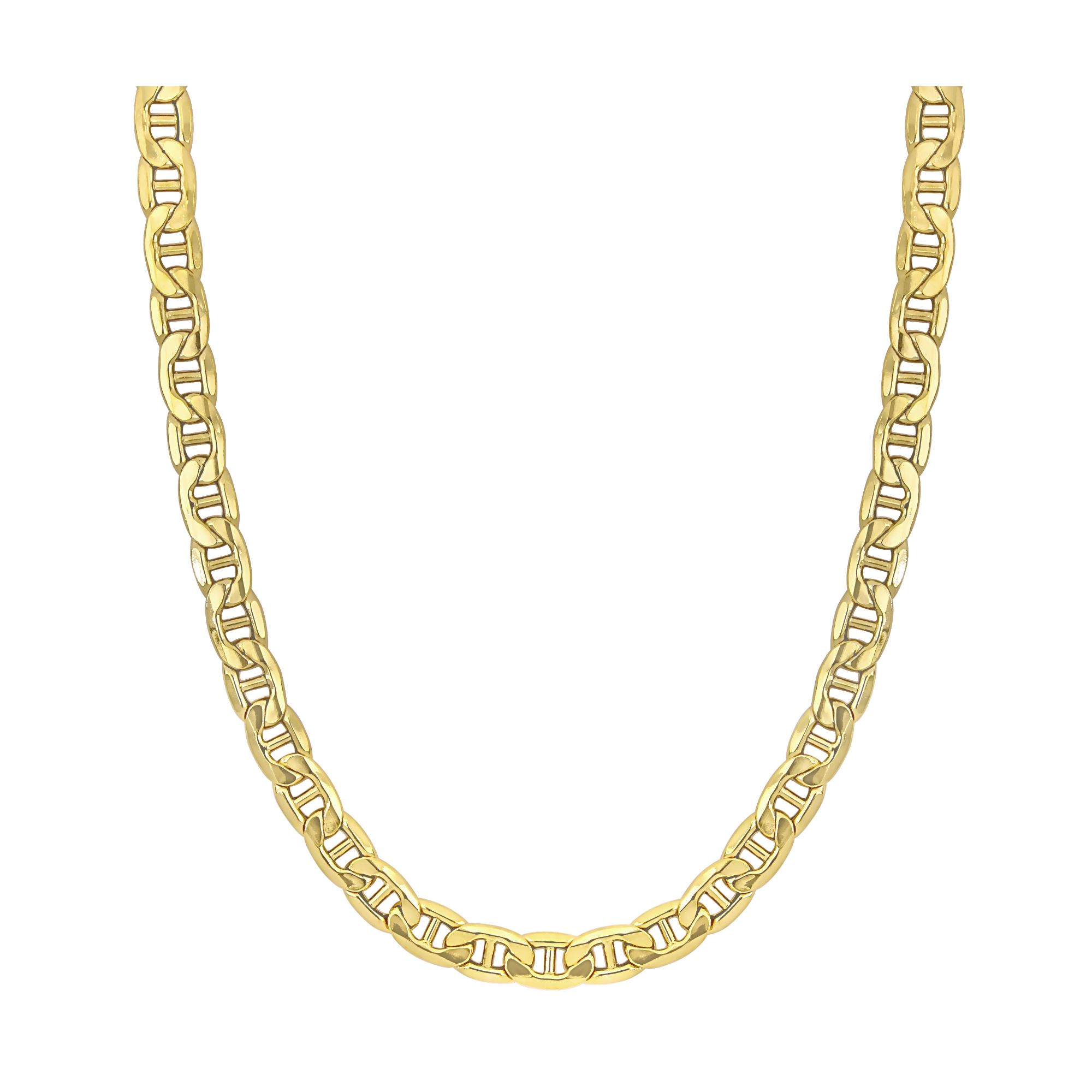 Men's 7mm Mariner Link Chain Necklace in 10k Yellow Gold - 20&quot;