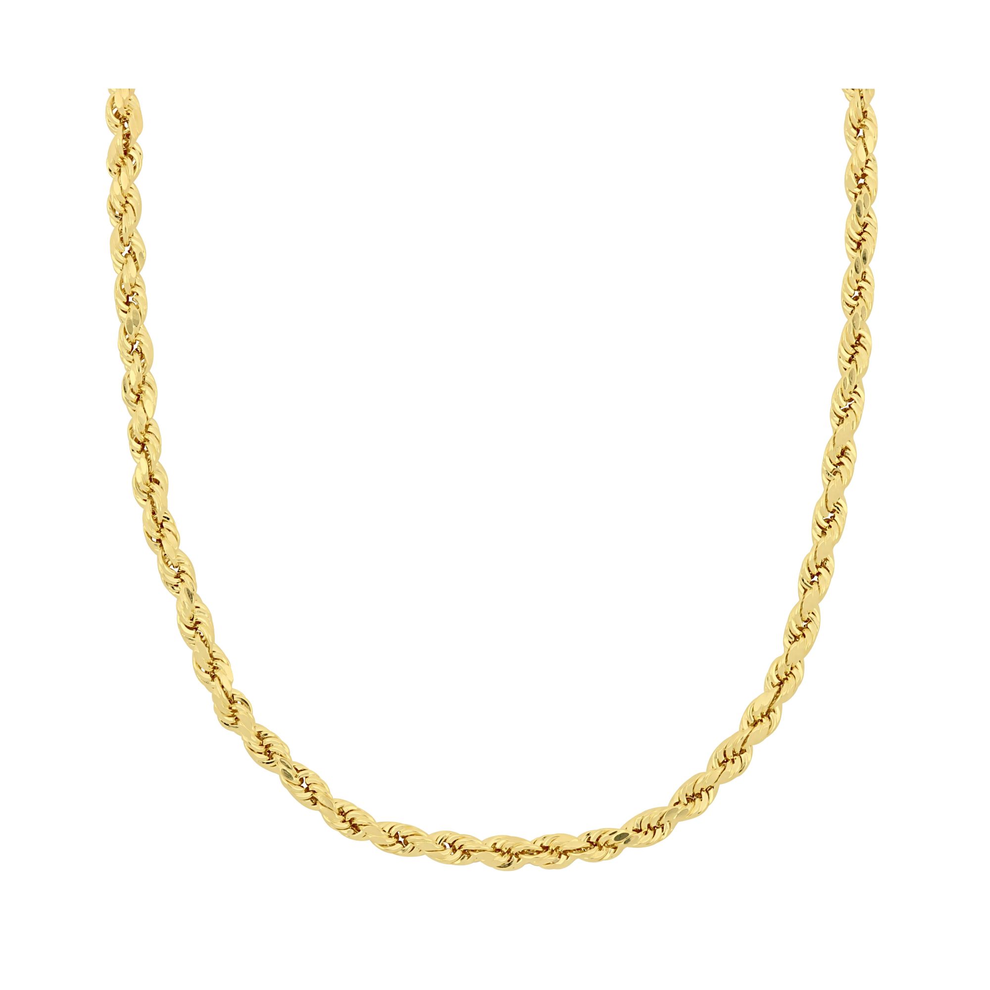 Men's 3mm Rope Chain Necklace in 14k Yellow Gold - 22&quot;