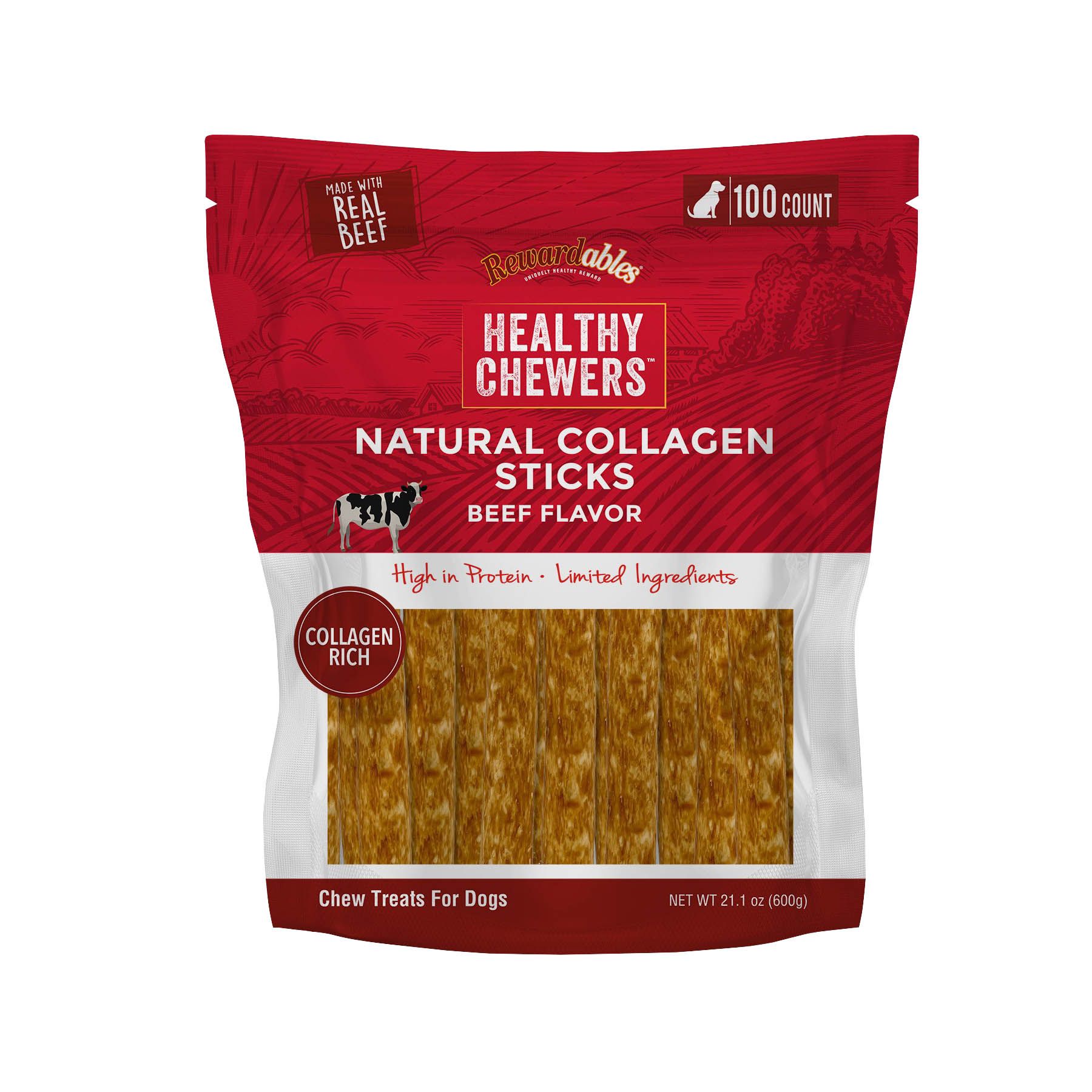 Rewardables Beef Collagen Sticks, 100 ct.