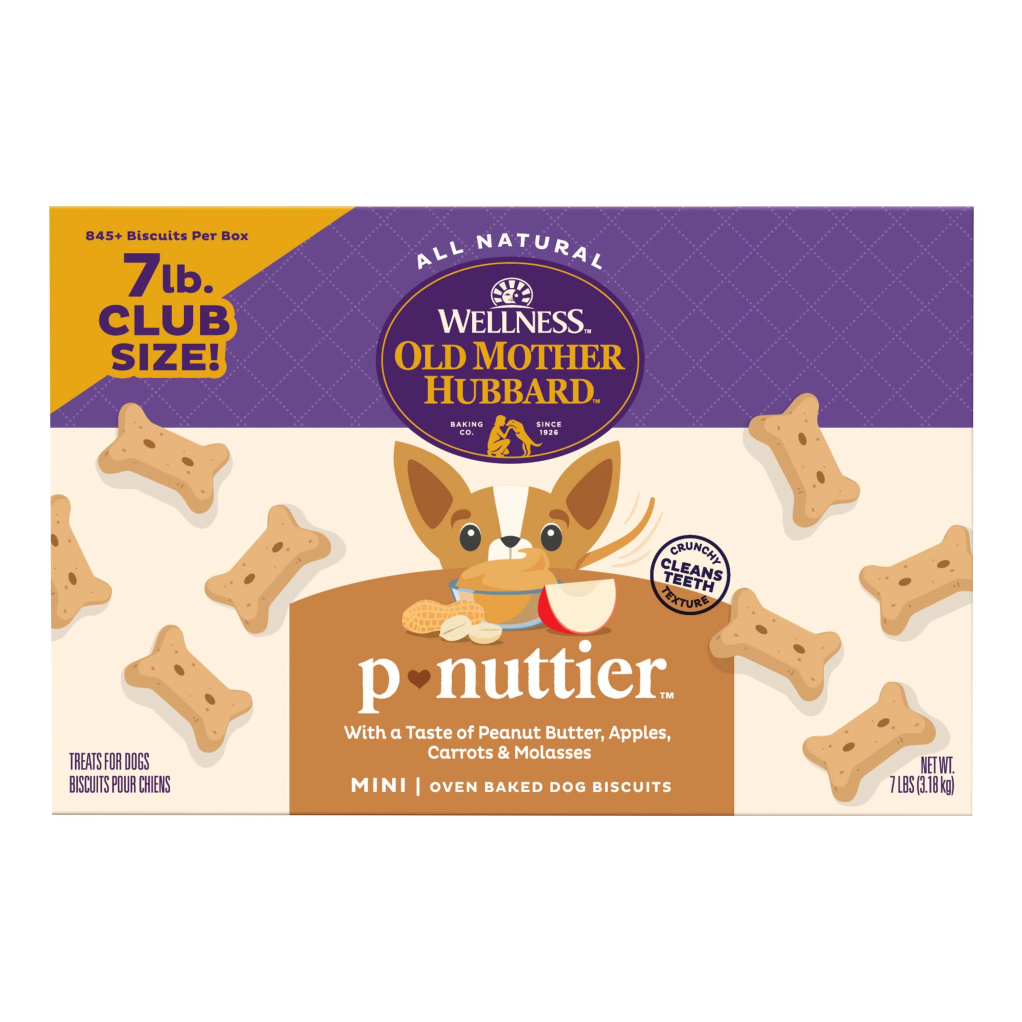 Wellness Old Mother Hubbard Classic P'Nuttier Natural Mini Oven-Baked Dog Treats, 7 lbs.