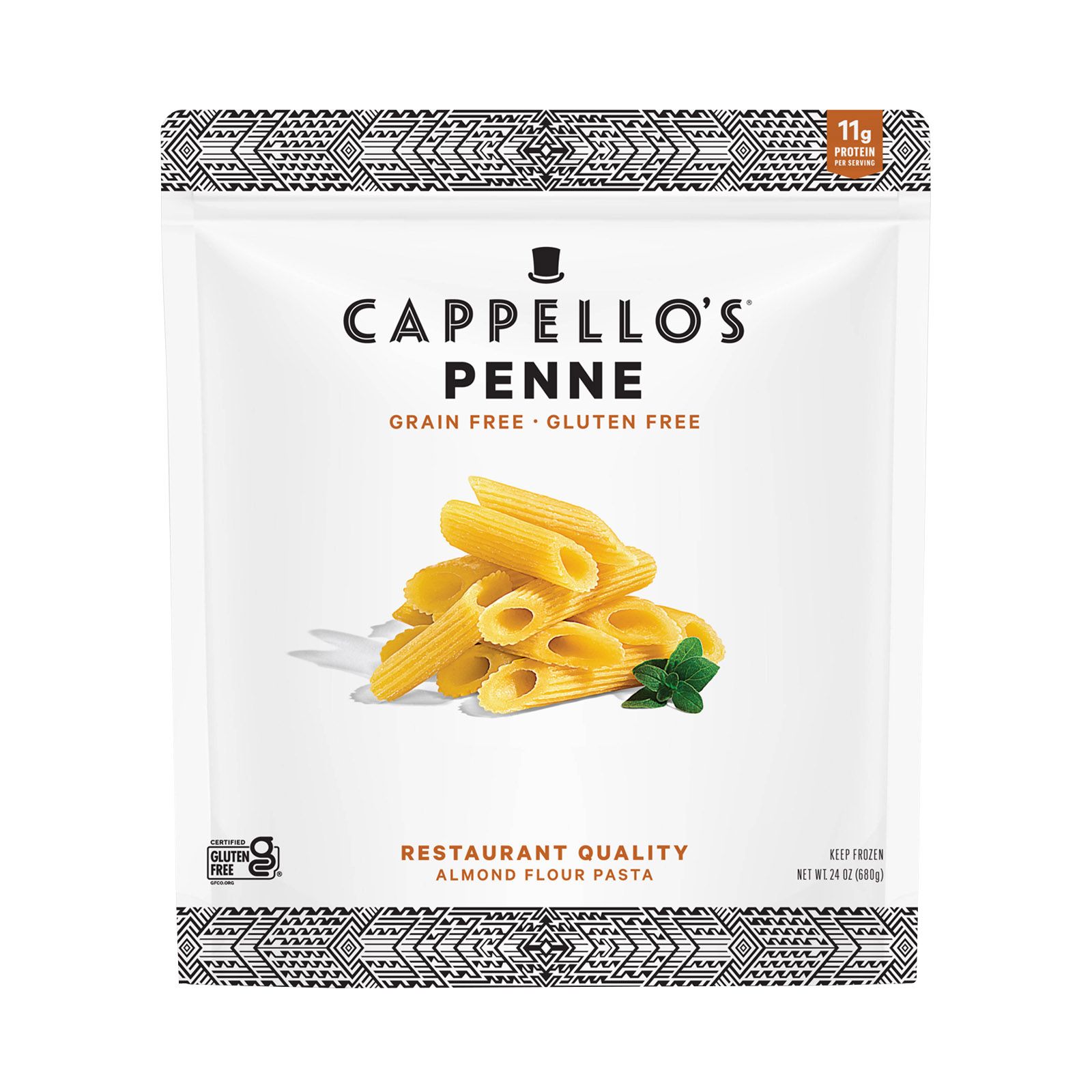 Cappello's Frozen Gluten-Free Penne Pasta, 24 oz.